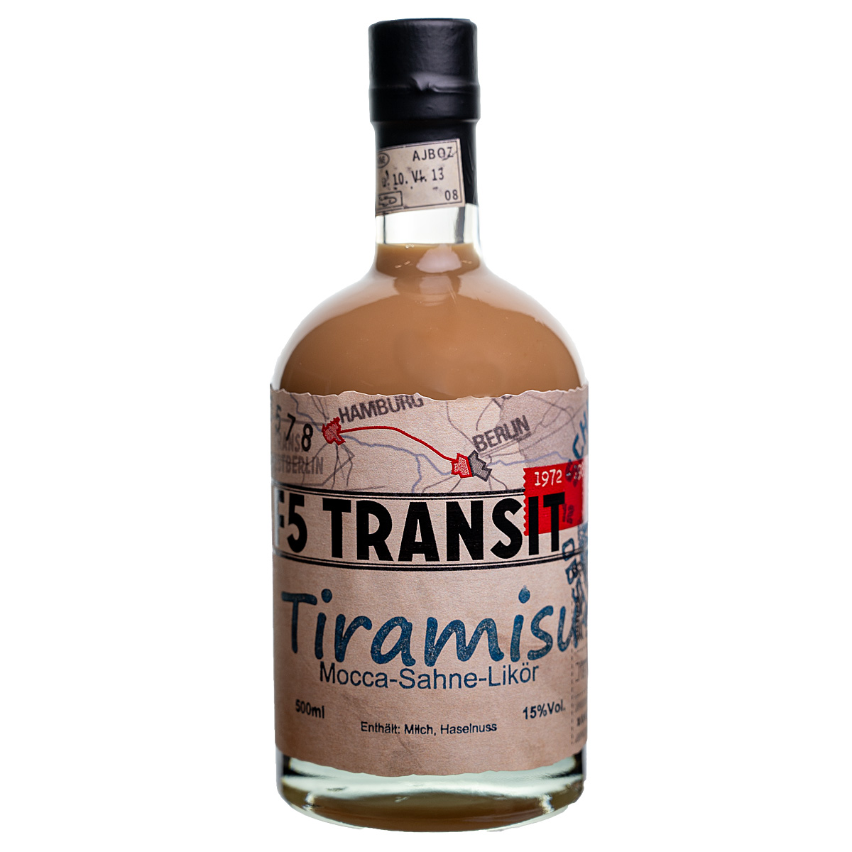 Tiramisu Likör 0.5l (16%Vol) - Mocca-Sahne-Likör - F5 Transit (BRD-DDR)